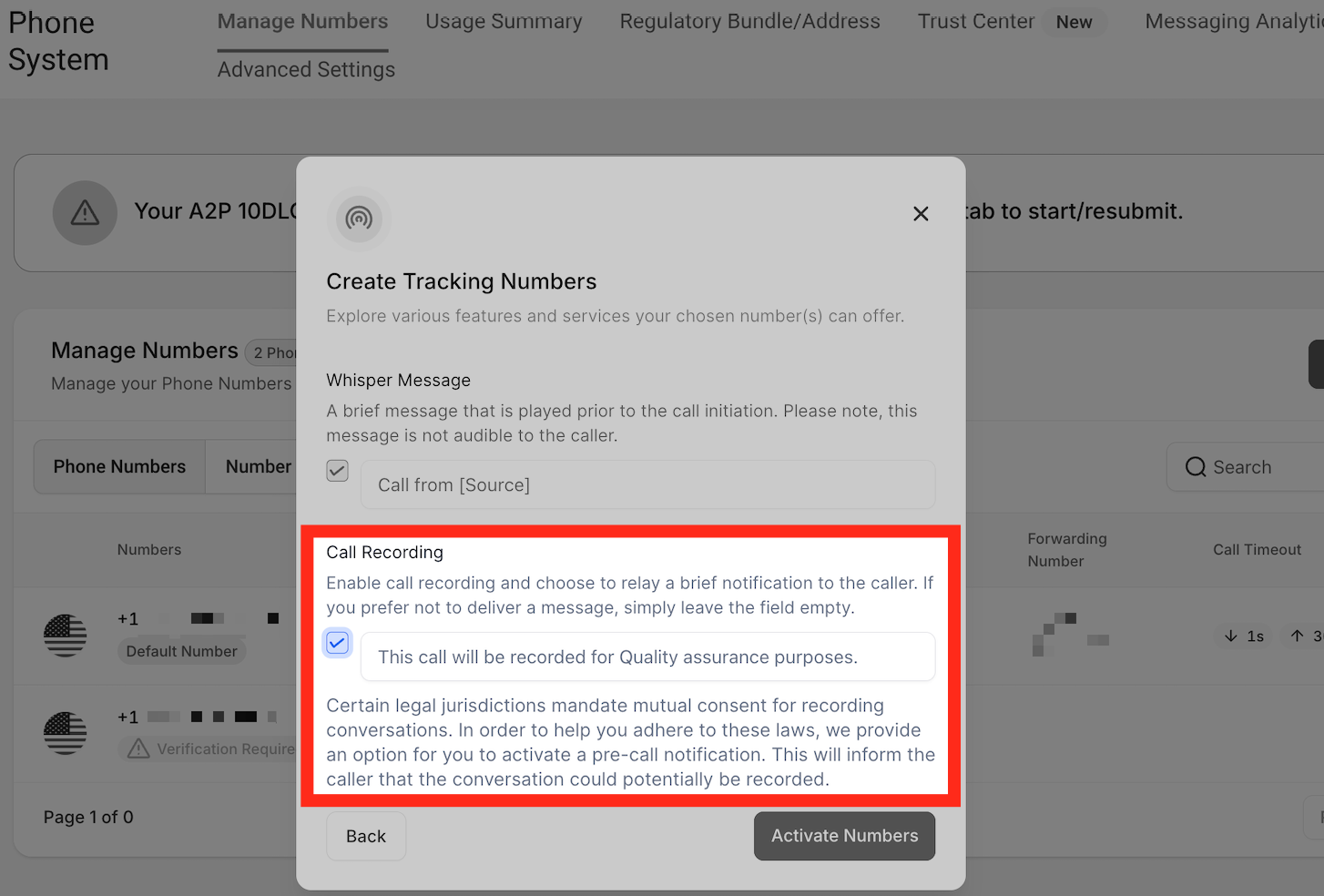 How to Set Up Call Tracking (Number Pool) – Call Recording setting