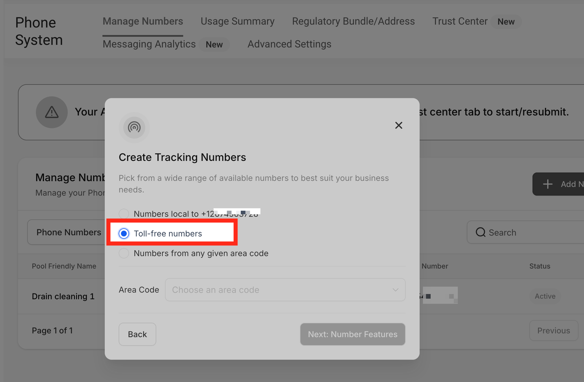 How to Set Up Call Tracking (Number Pool) – Toll-free number option
