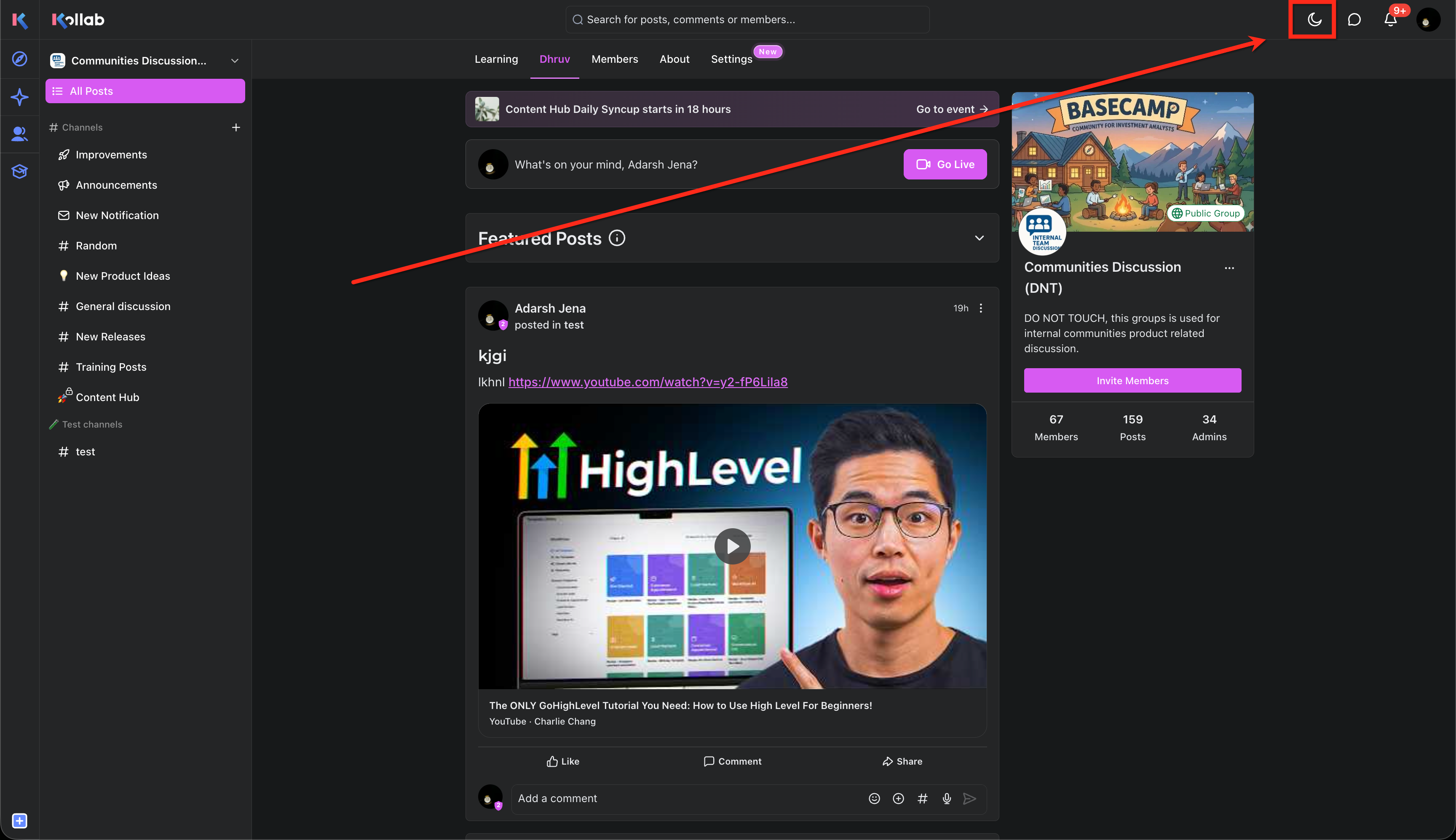 How to Use Dark Mode in GoKollab Communities and Courses – For Members