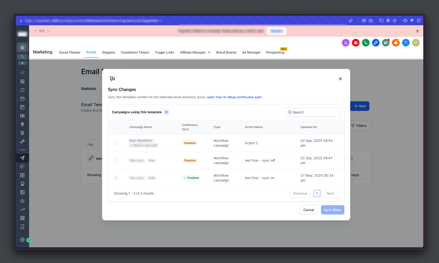 How to use the Sync Edit Checkbox for Email Actions in Workflows(Continuous Sync) – User Will not be able to untick the checkbox for Email action where continuous sync is enabled…