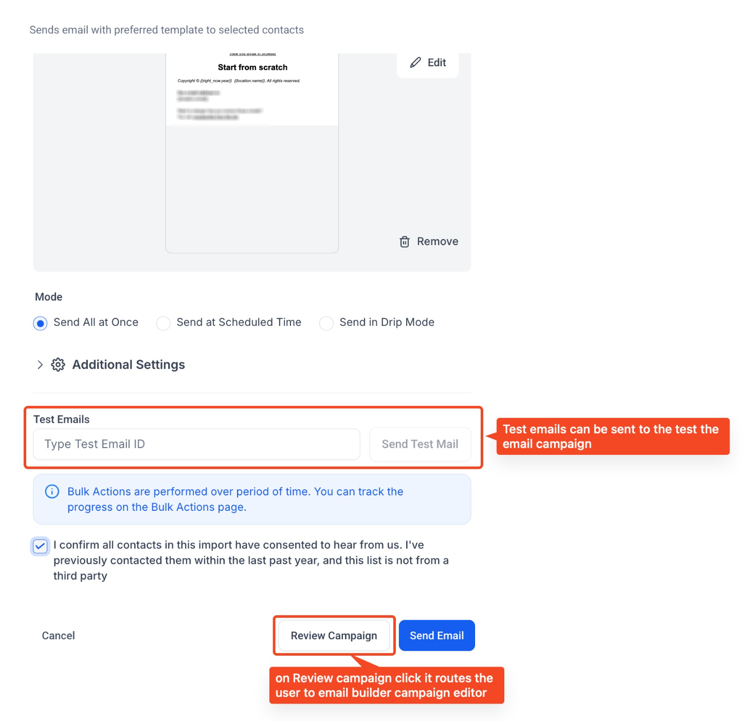 New UI for Email creation via Bulk action in Contacts – How to Use