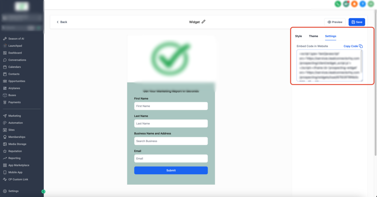 Prospecting Tool: Create Prospecting Widgets For Your Websites – Copying the Widget Embed Code