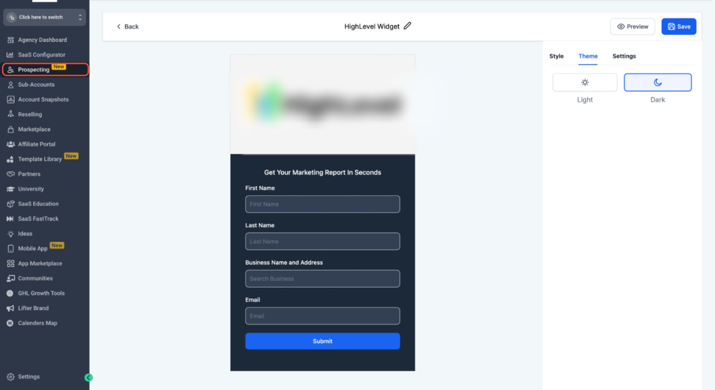 Prospecting Widgets Localization: Emails, Reports & Forms – Theme Customization