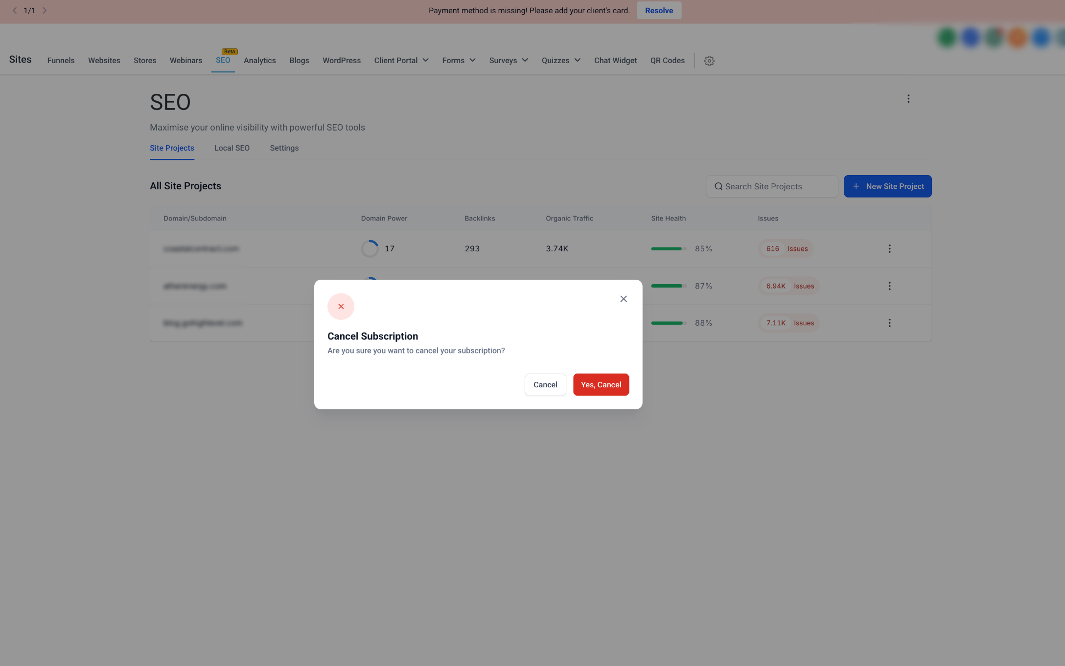 SEO Unsubscription Flow & Project States – How to Cancel the SEO Subscription