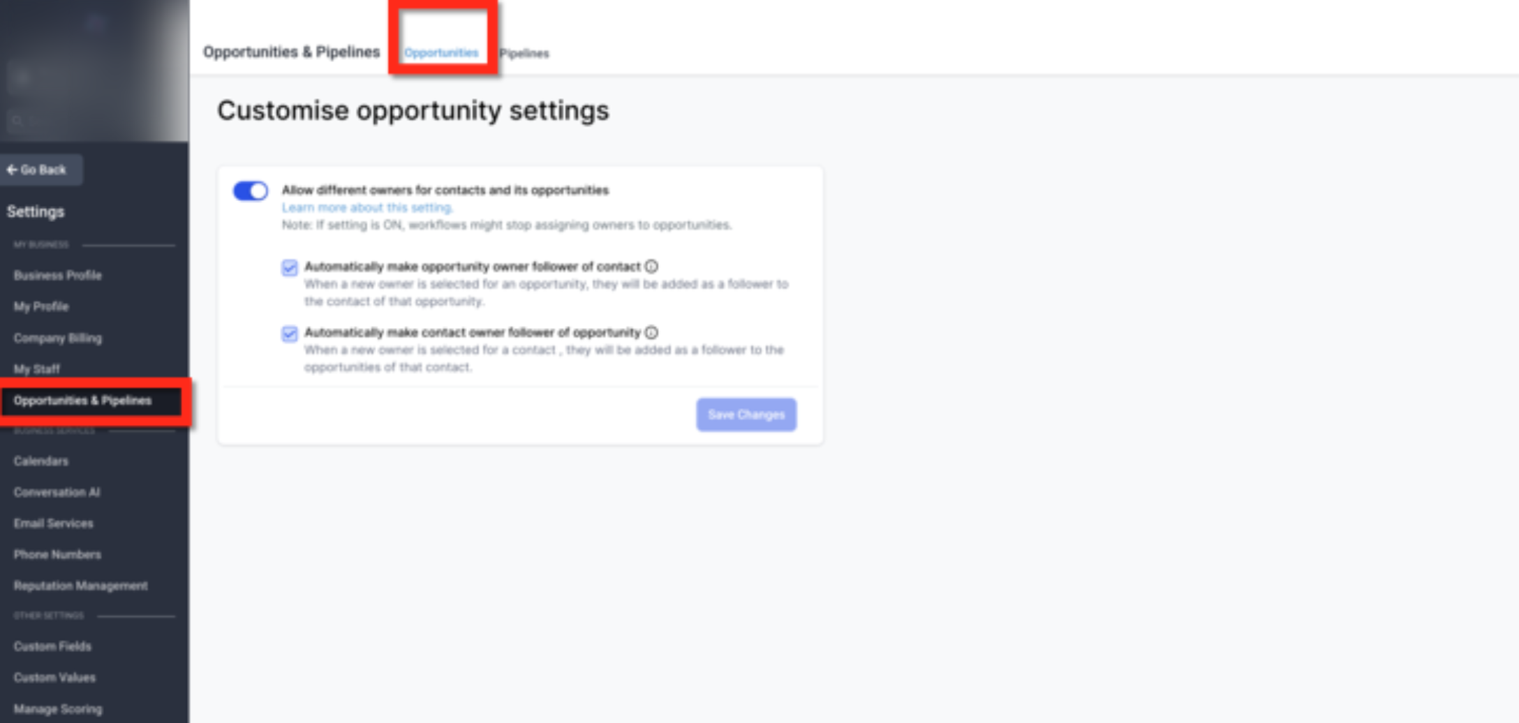 Separate Owners for Contacts and Opportunities – How to Enable Separate Owners