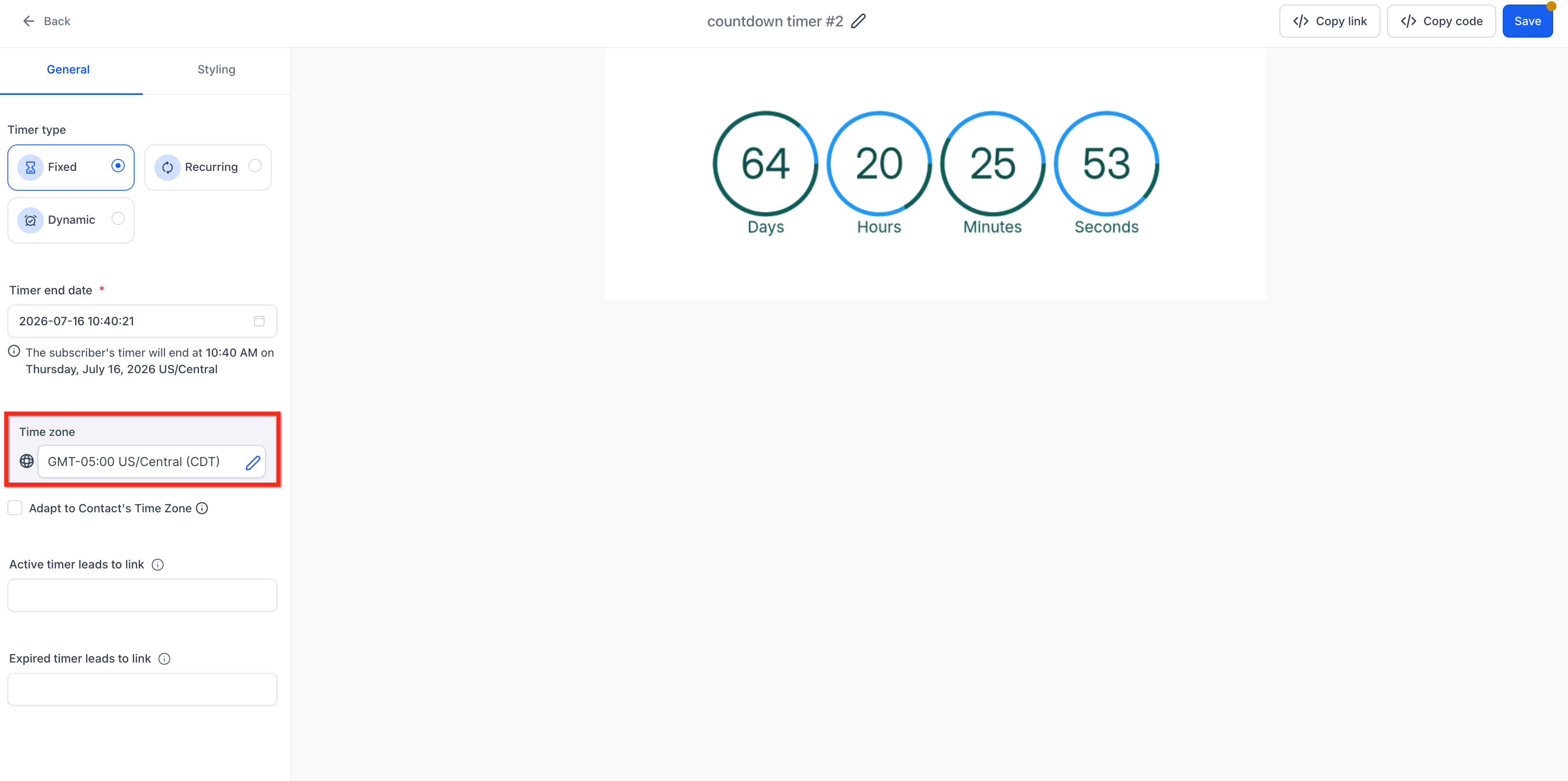 Timezone Adaptation in Countdown Timers – Fallback Time zone setting for a countdown timer