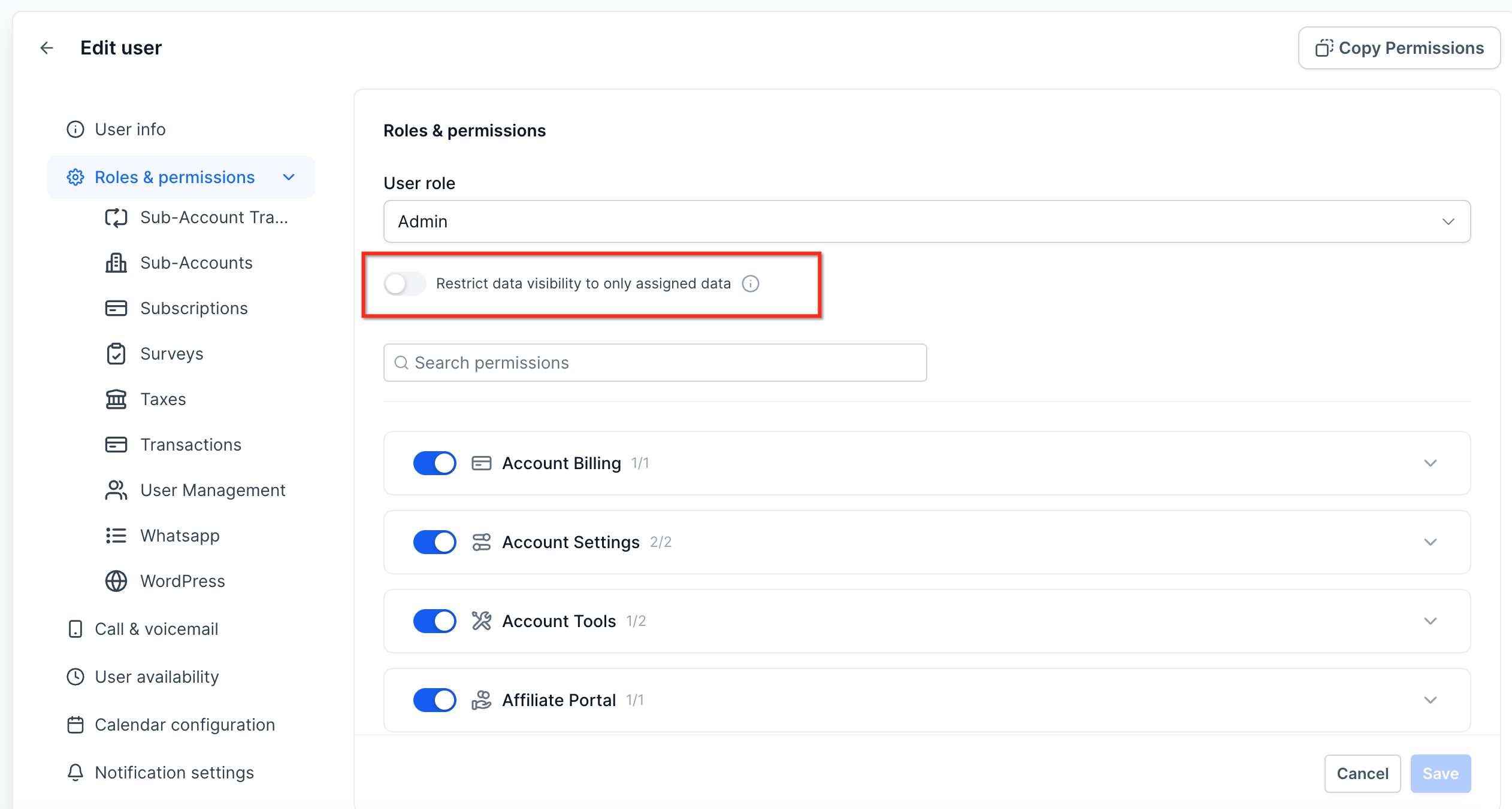 User Roles, Permissions, and Assigned Data – Step 5: Configure Only Assigned Data