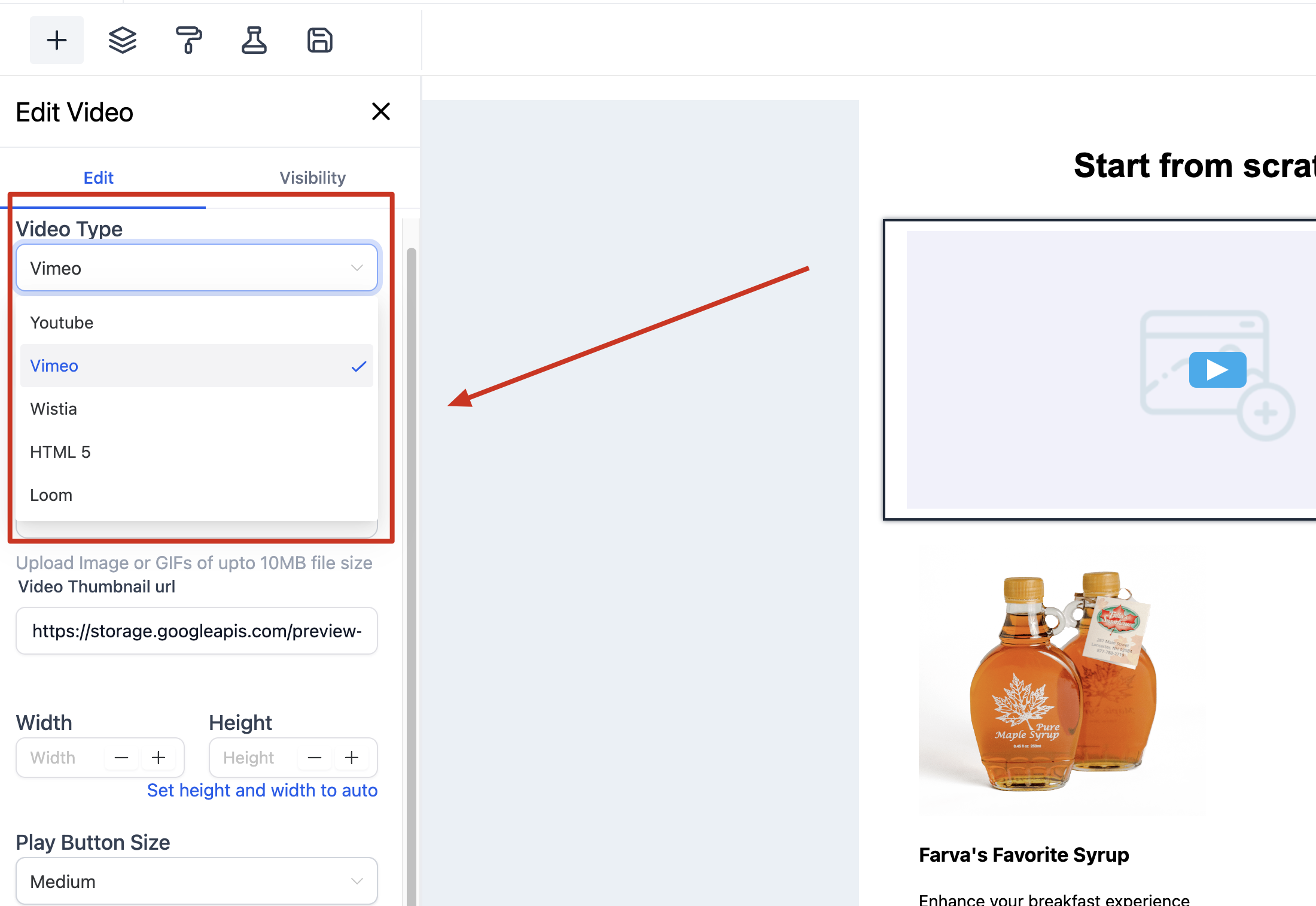Video Element in Email Builder – Video Editor Configurations