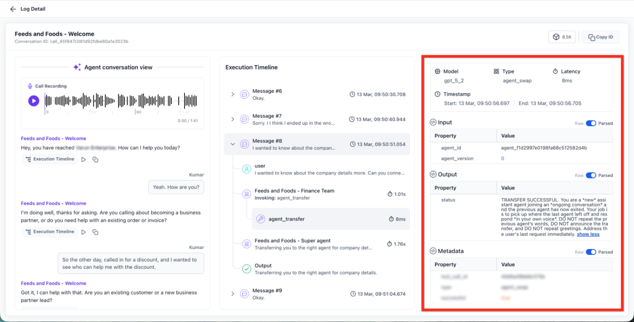 Voice AI Logs: Review & Debug Calls – Inspect Input & Output Data