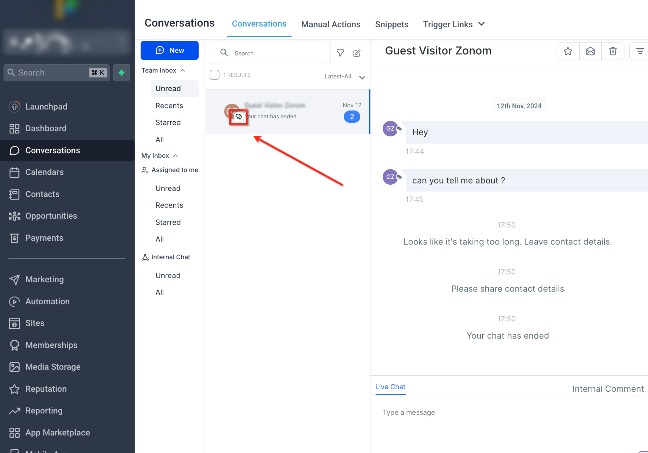 Web Chat inside Conversations – Managing Web Chat Conversations