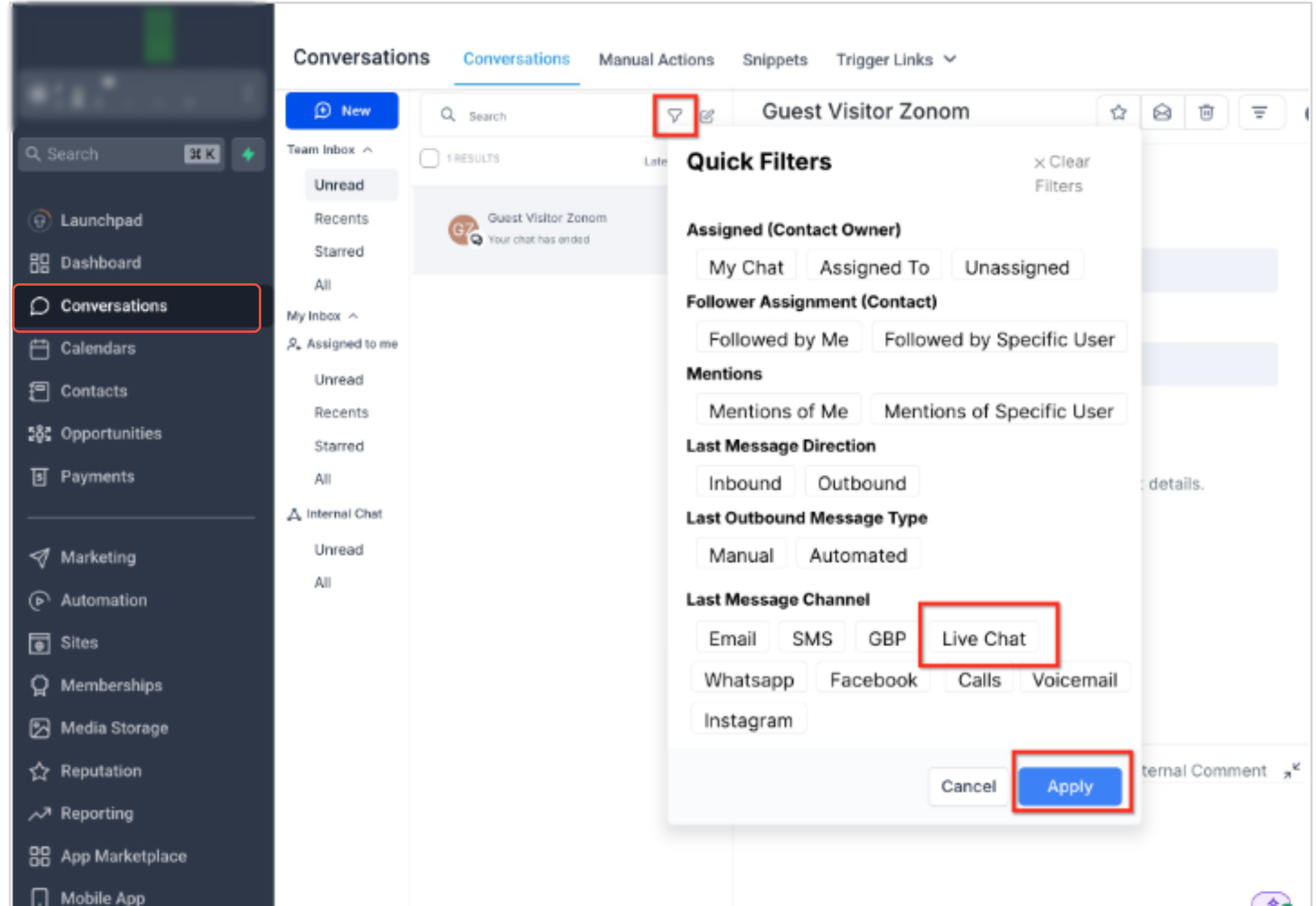 Web Chat inside Conversations – Managing Web Chat Conversations