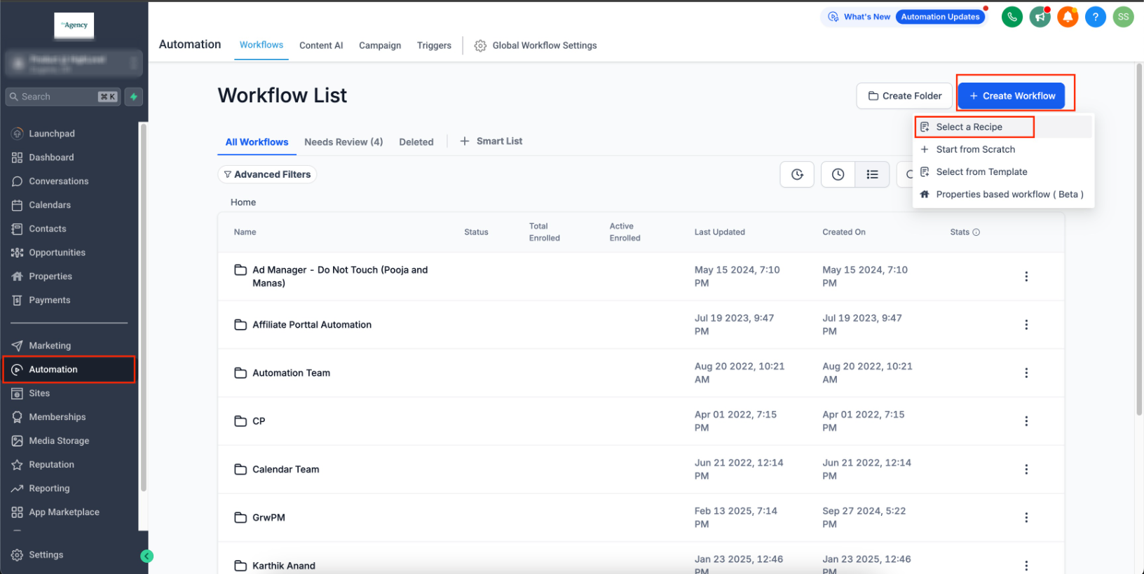 WhatsApp – Workflow Integration – Step 1: Create a New Workflow
