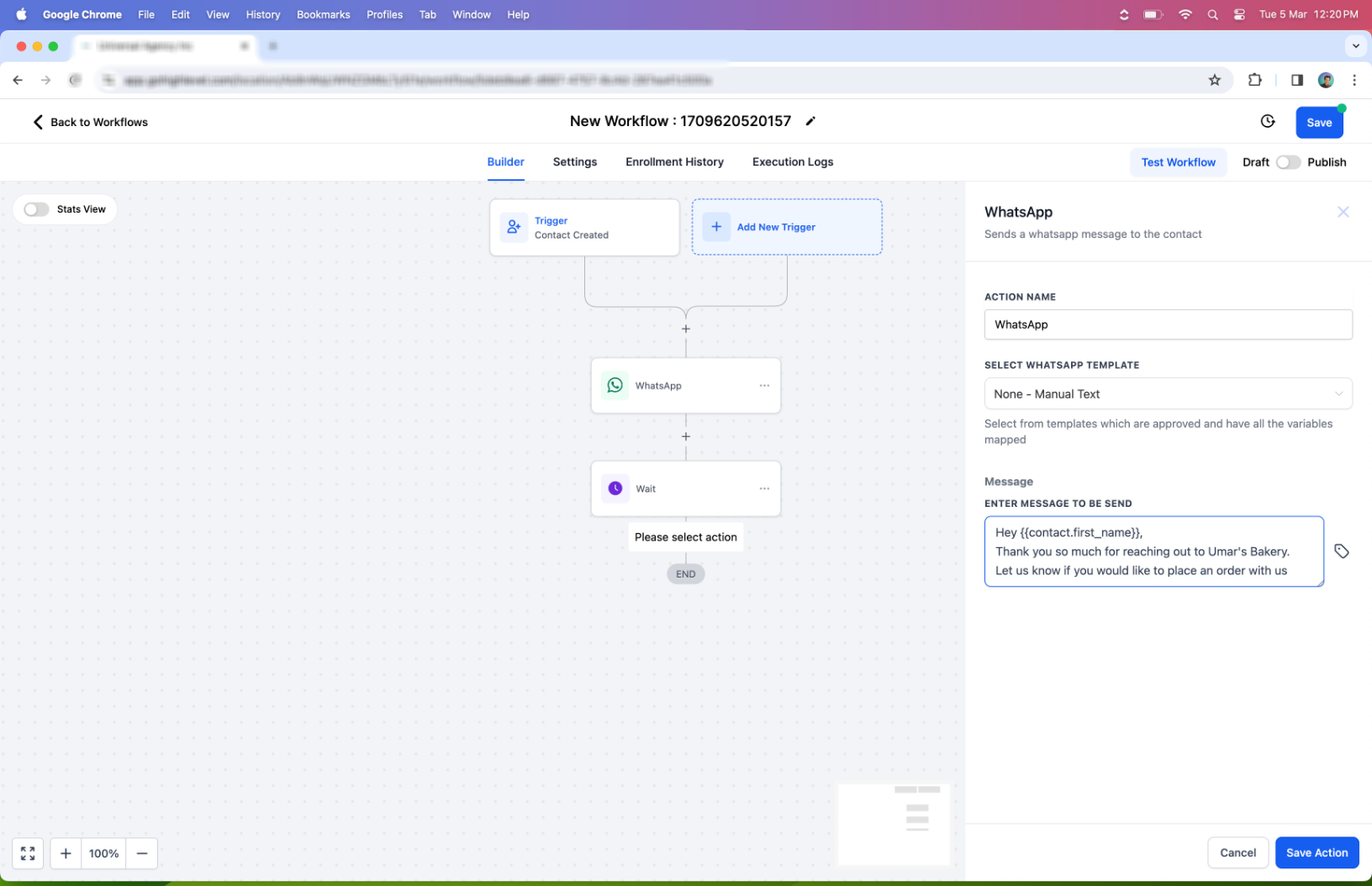 WhatsApp – Workflow Integration – Step 3: Choose the Sending Phone Number
