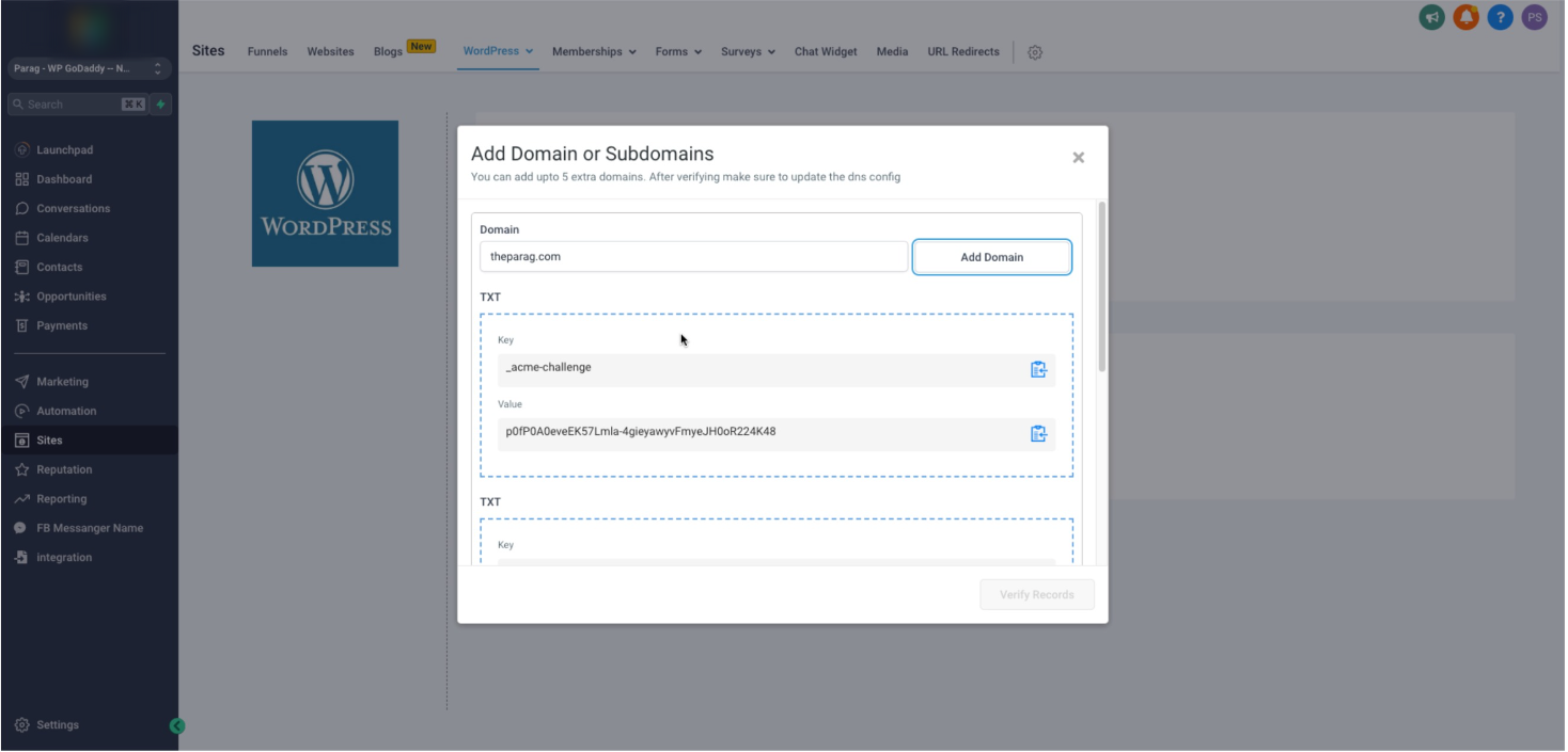 WordPress – Adding Domains for your site – a) Adding new Root domain as your Primary Domain: